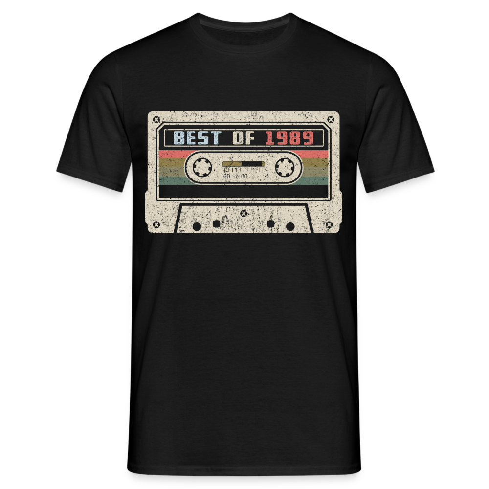 1989 Geburtstags Shirt Vintage Kassette Best of 1989 Geschenk T-Shirt - Schwarz