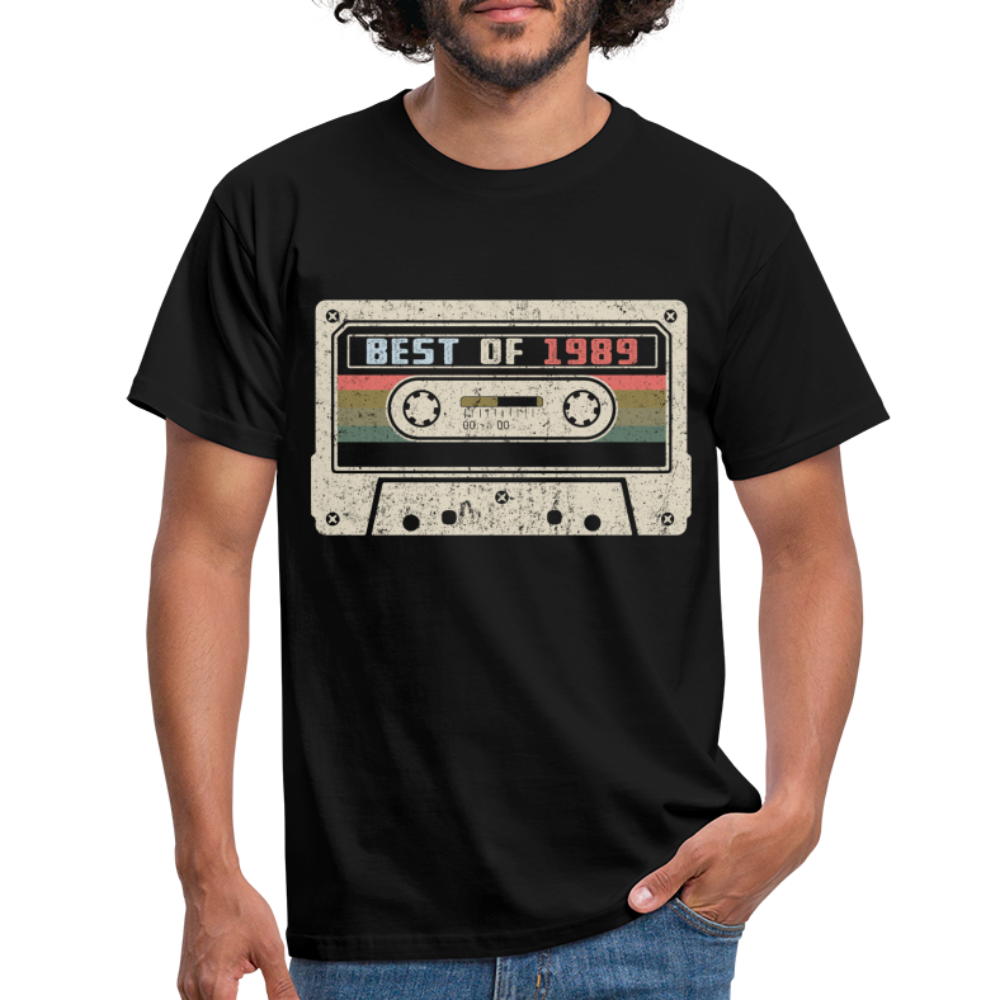 1989 Geburtstags Shirt Vintage Kassette Best of 1989 Geschenk T-Shirt - Schwarz