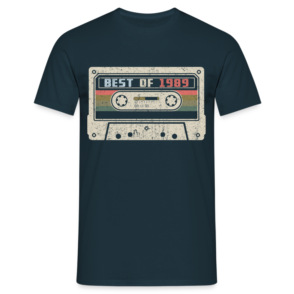 1989 Geburtstags Shirt Vintage Kassette Best of 1989 Geschenk T-Shirt - Navy