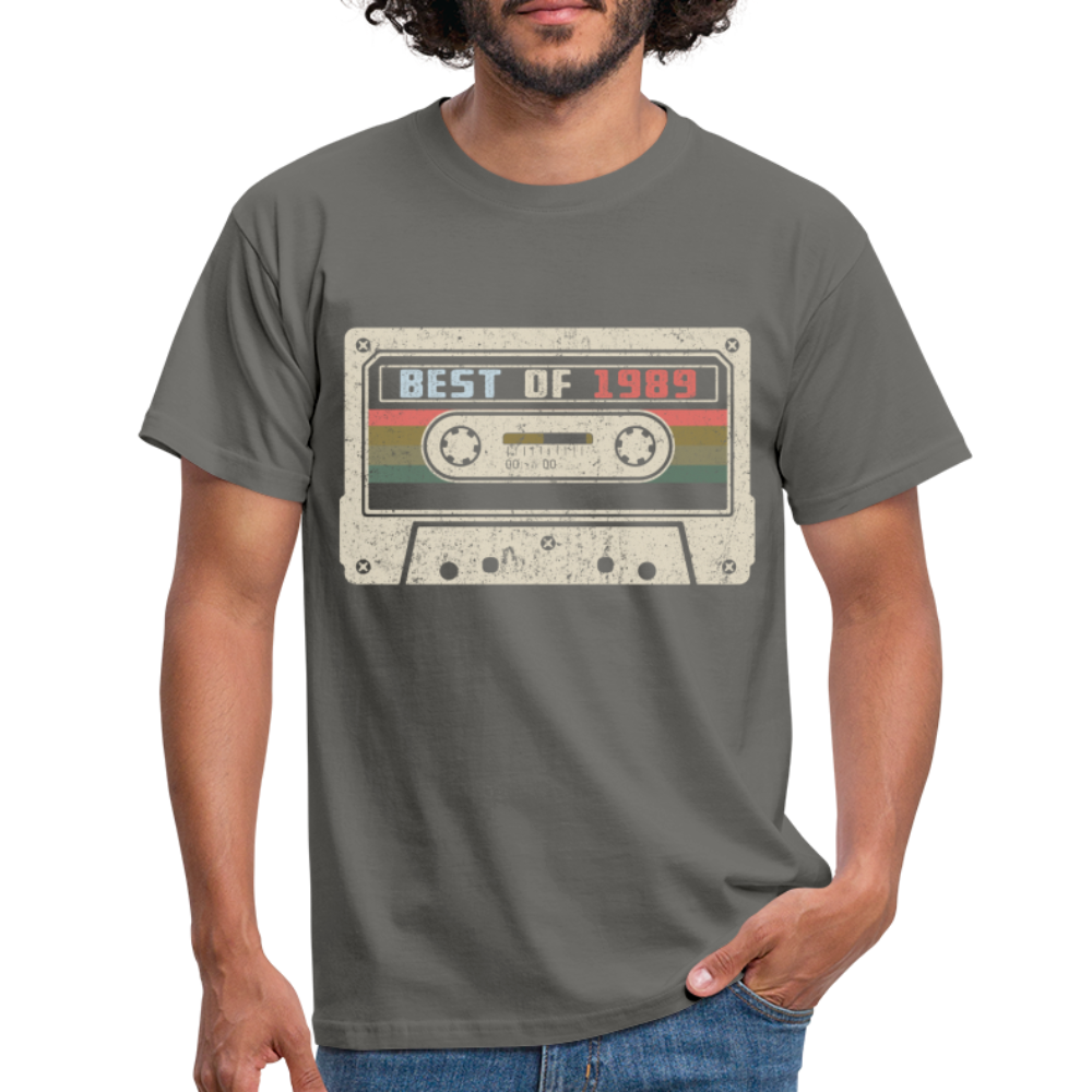 1989 Geburtstags Shirt Vintage Kassette Best of 1989 Geschenk T-Shirt - Graphit