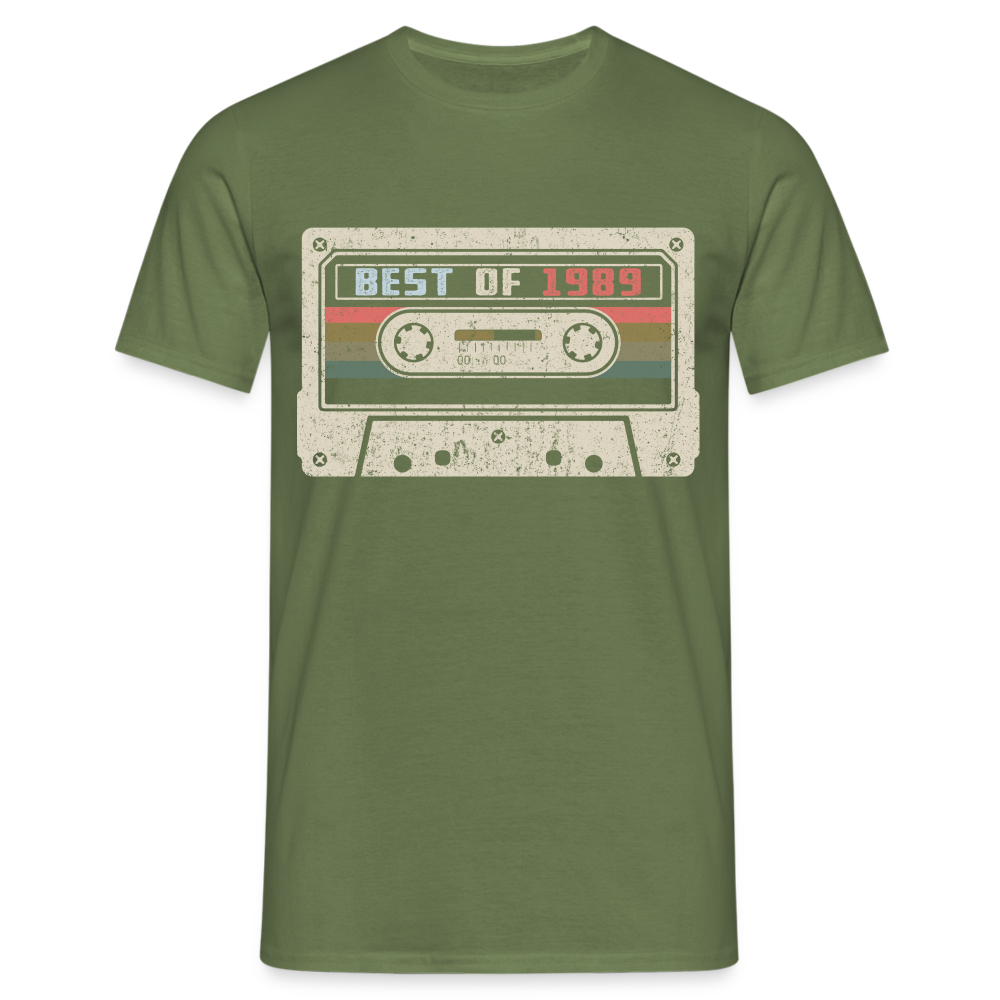 1989 Geburtstags Shirt Vintage Kassette Best of 1989 Geschenk T-Shirt - Militärgrün