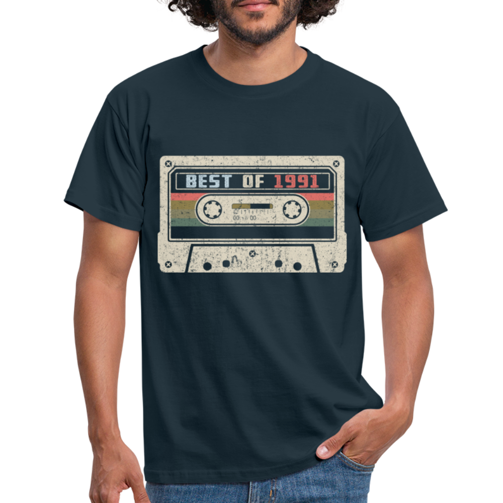 1991 Geburtstags Shirt Vintage Kassette Best of 1991 Geschenk T-Shirt - Navy