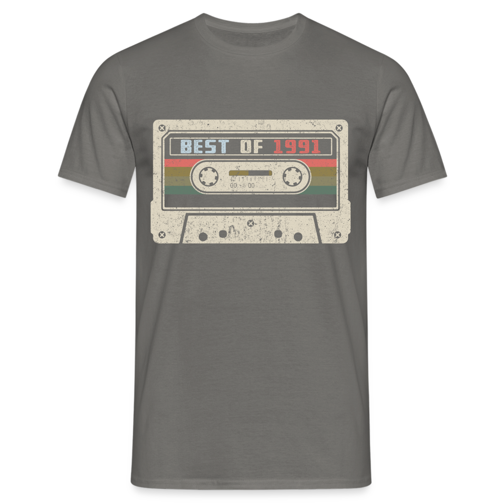 1991 Geburtstags Shirt Vintage Kassette Best of 1991 Geschenk T-Shirt - Graphit