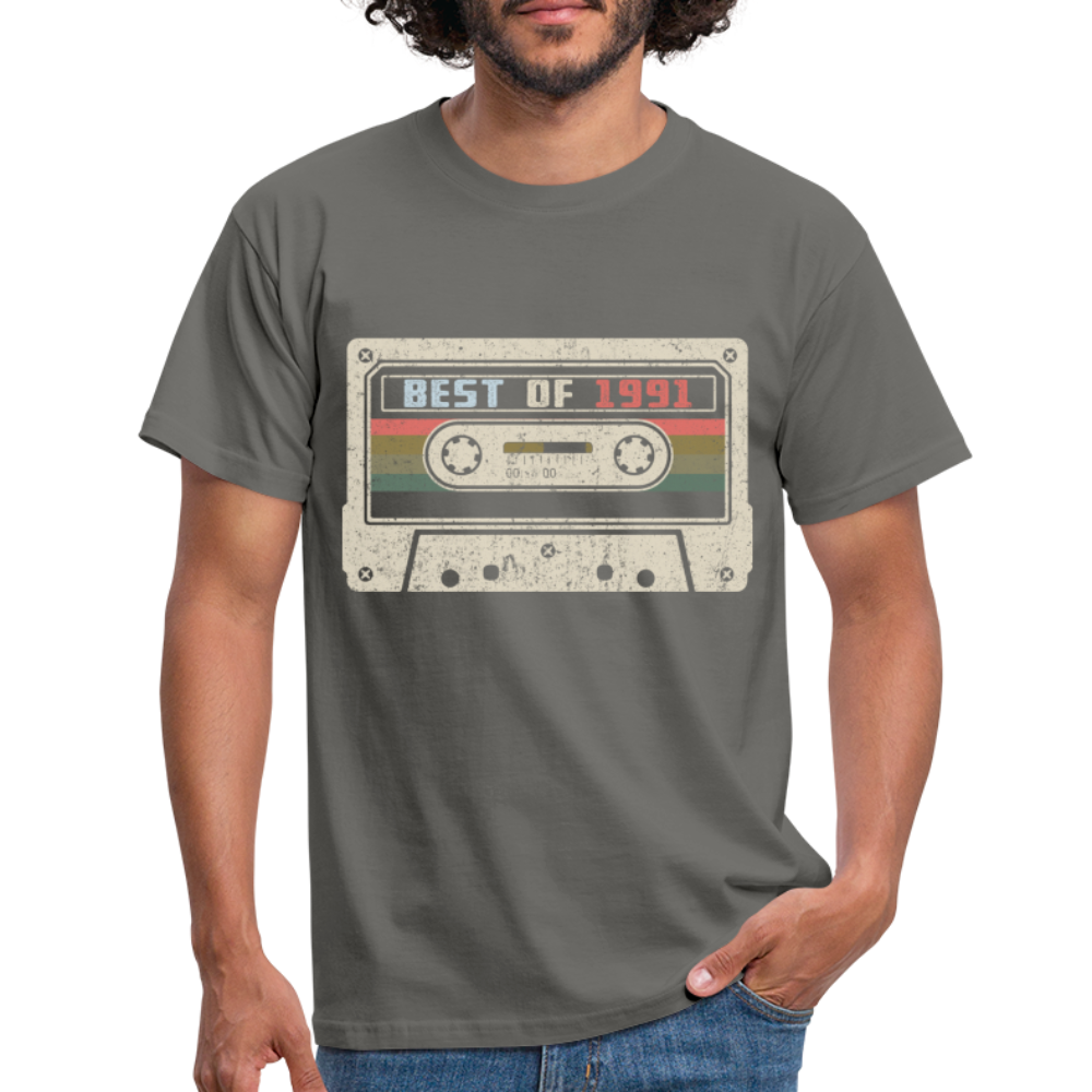 1991 Geburtstags Shirt Vintage Kassette Best of 1991 Geschenk T-Shirt - Graphit