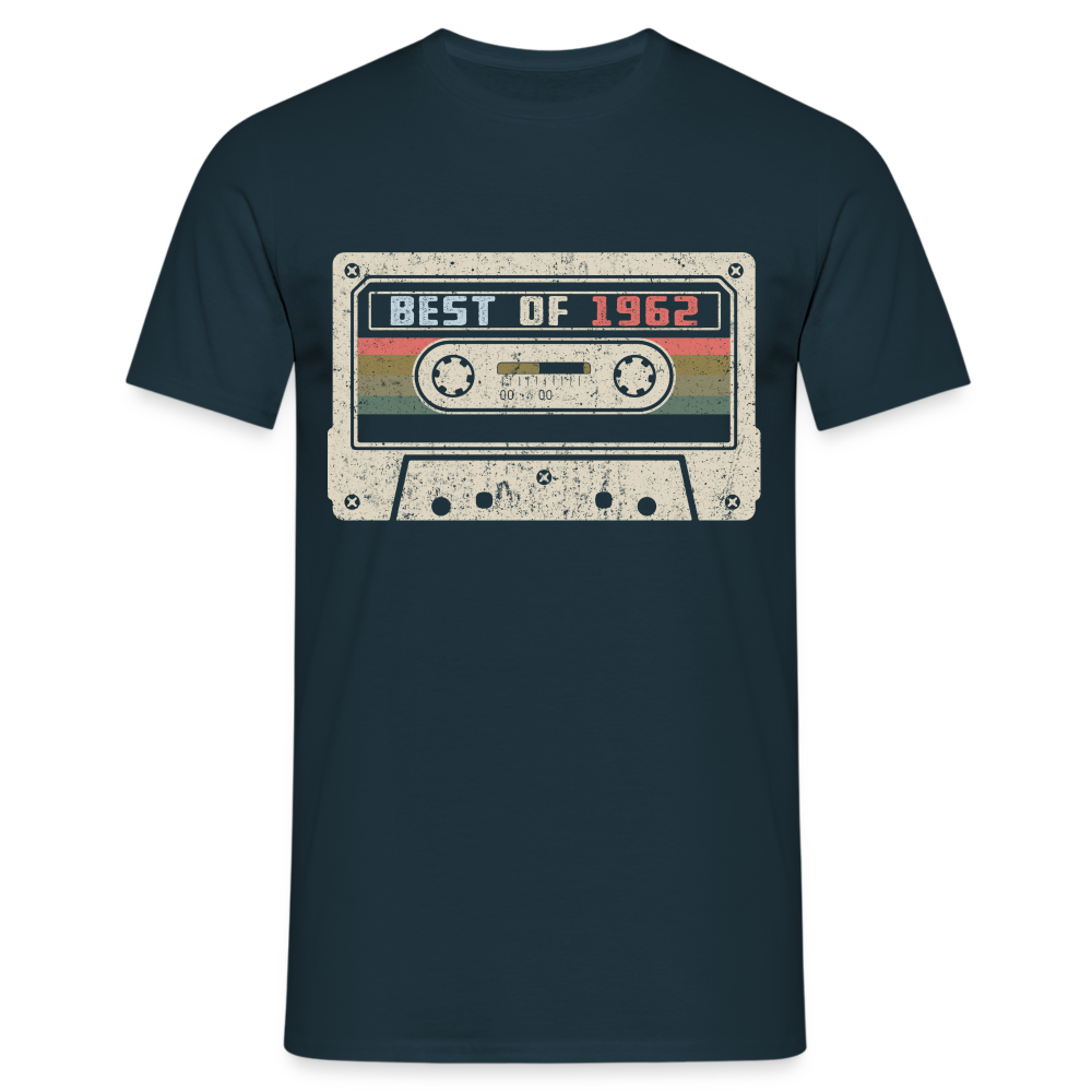 1962 Geburtstags Shirt Vintage Kassette Best of 1962 Geschenk T-Shirt - Navy