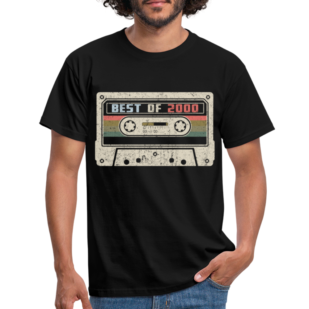 2000 Geburtstags Shirt Vintage Kassette Best of 2000 Geschenk T-Shirt - Schwarz
