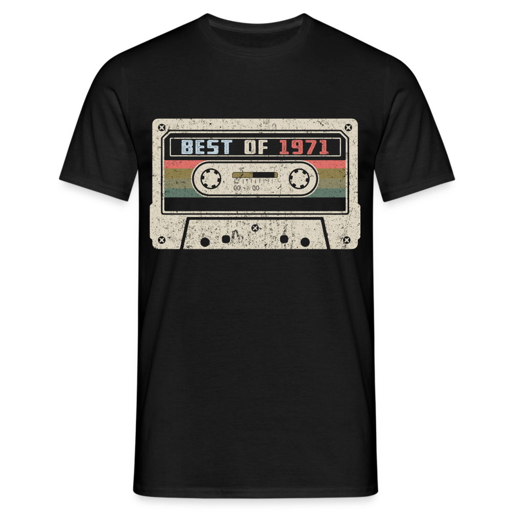 1971 Geburtstags Shirt Vintage Kassette Best of 1971 Geschenk T-Shirt - Schwarz