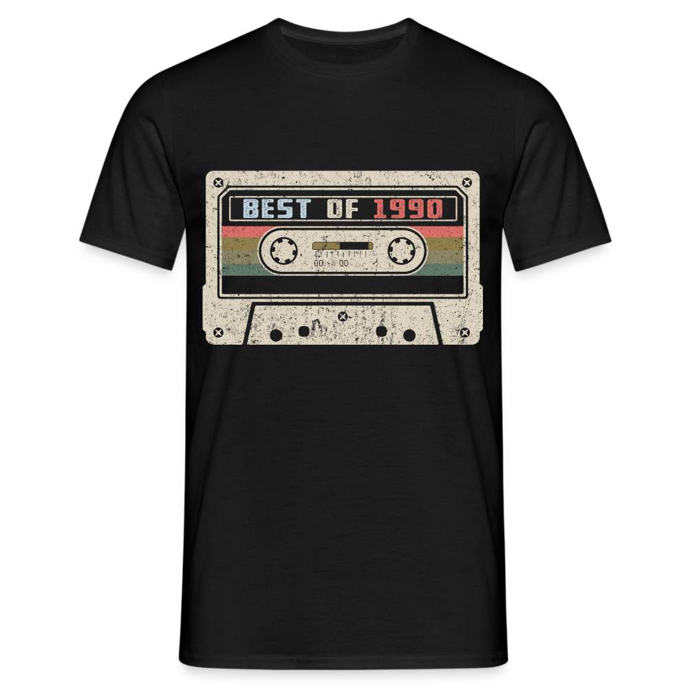 1990 Geburtstags Shirt Vintage Kassette Best of 1990 Geschenk T-Shirt - Schwarz