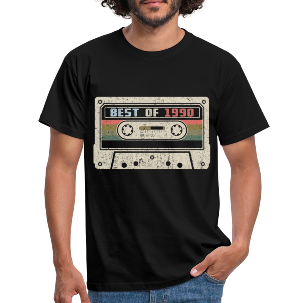 1990 Geburtstags Shirt Vintage Kassette Best of 1990 Geschenk T-Shirt - Schwarz