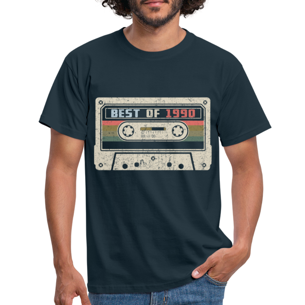 1990 Geburtstags Shirt Vintage Kassette Best of 1990 Geschenk T-Shirt - Navy