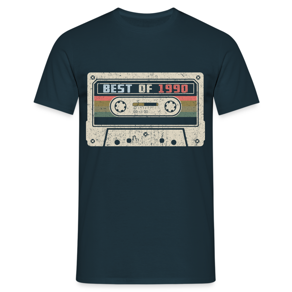 1990 Geburtstags Shirt Vintage Kassette Best of 1990 Geschenk T-Shirt - Navy