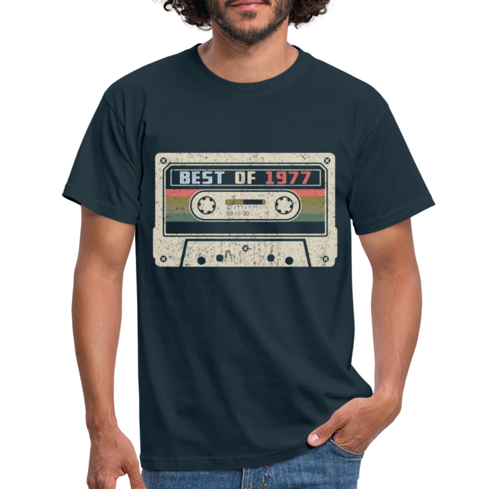 1977 Geburtstags Shirt Vintage Kassette Best of 1977 Geschenk T-Shirt - Navy