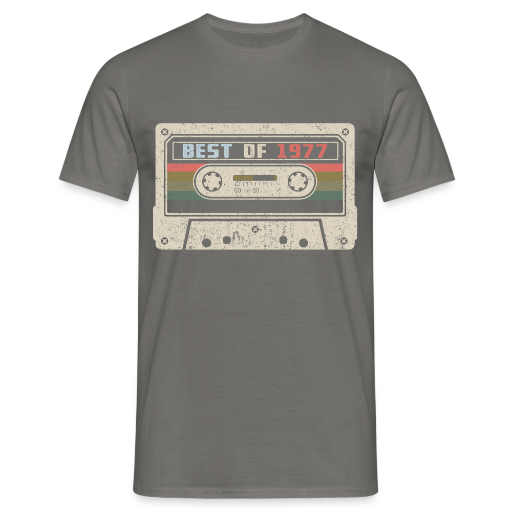 1977 Geburtstags Shirt Vintage Kassette Best of 1977 Geschenk T-Shirt - Graphit