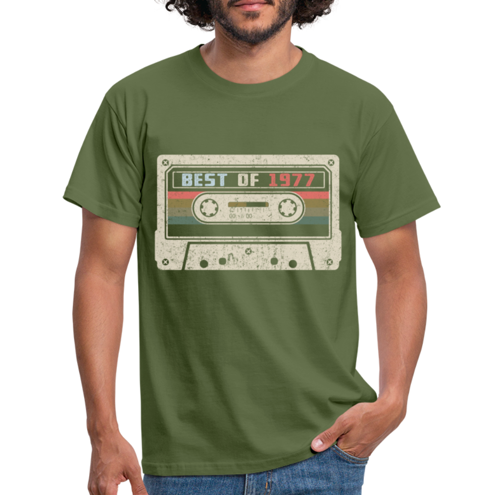 1977 Geburtstags Shirt Vintage Kassette Best of 1977 Geschenk T-Shirt - Militärgrün