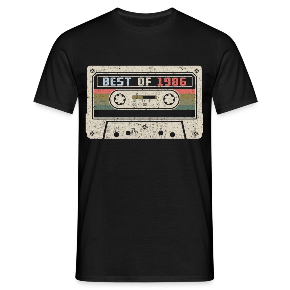 1986 Geburtstags Shirt Vintage Kassette Best of 1986 Geschenk T-Shirt - Schwarz