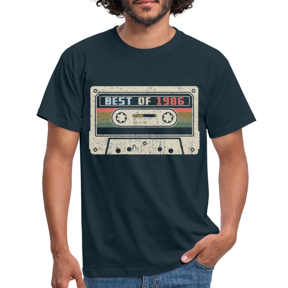 1986 Geburtstags Shirt Vintage Kassette Best of 1986 Geschenk T-Shirt - Navy