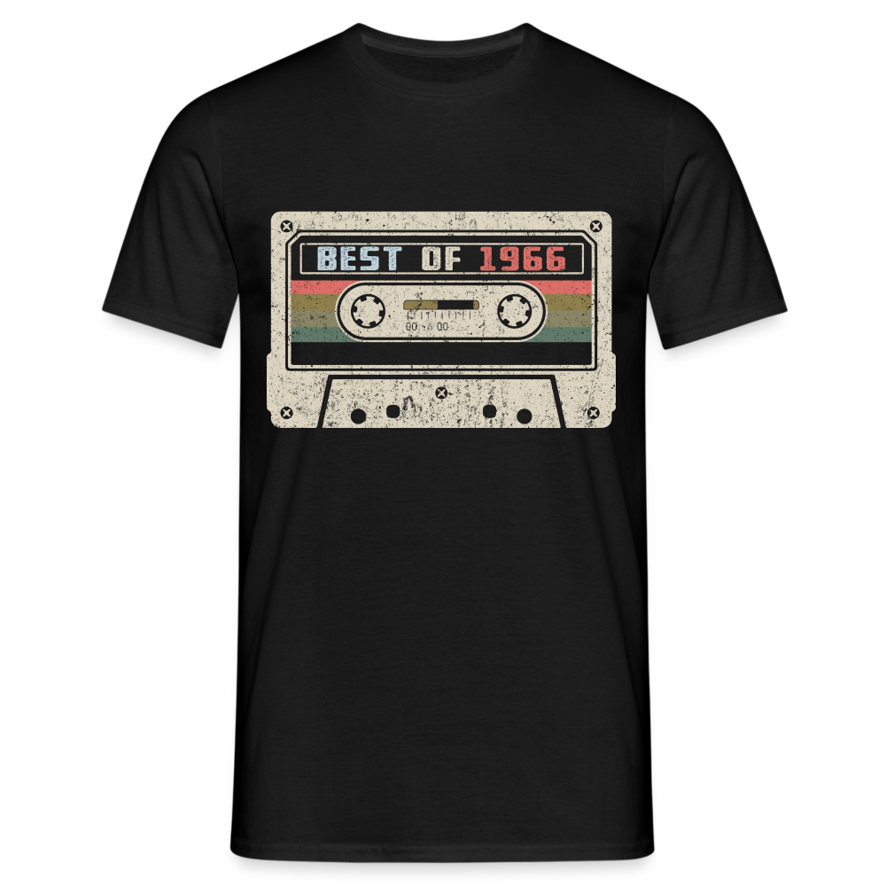 1966 Geburtstags Shirt Vintage Kassette Best of 1966 Geschenk T-Shirt - Schwarz