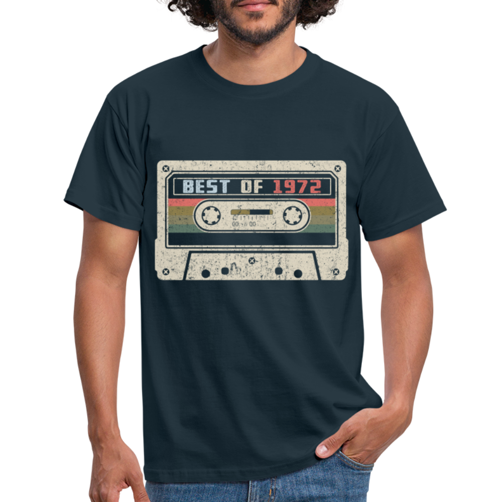 1972 Geburtstags Shirt Vintage Kassette Best of 1972 Geschenk T-Shirt - Navy