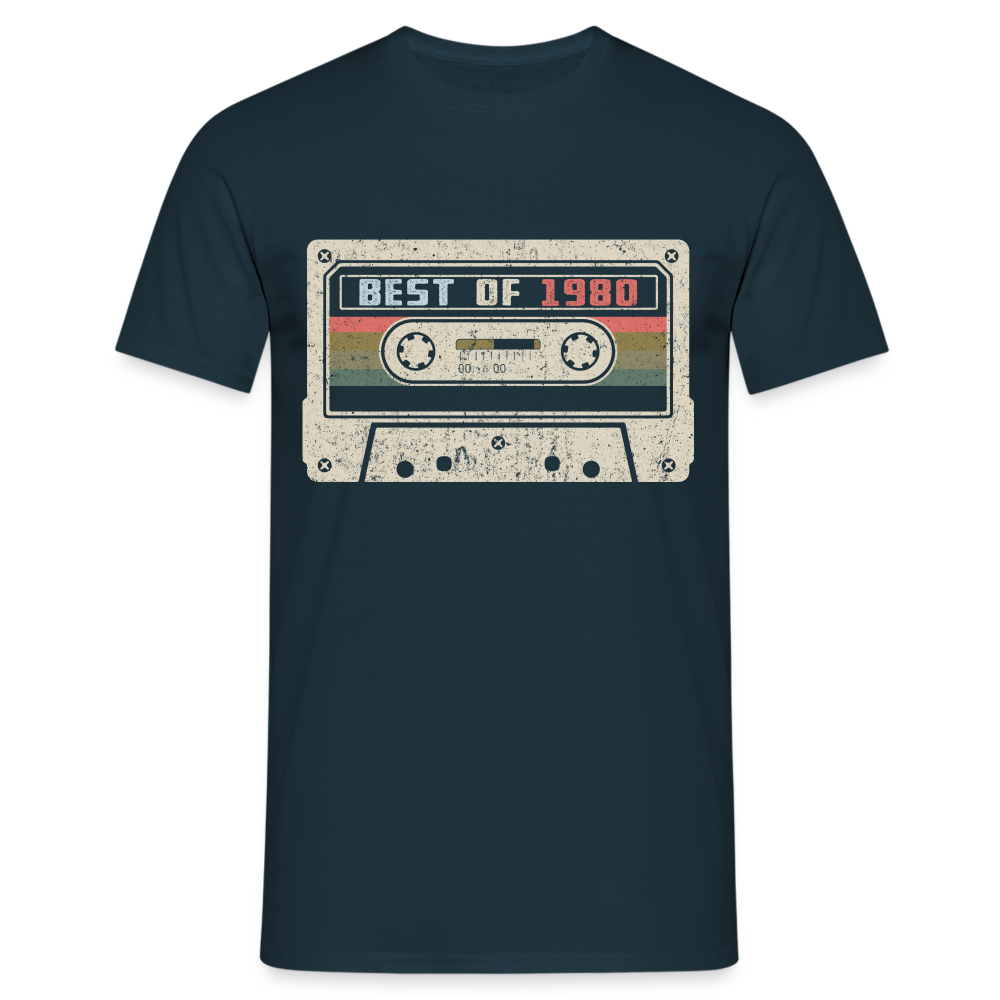 1980 Geburtstags Shirt Vintage Kassette Best of 1980 Geschenk T-Shirt - Navy