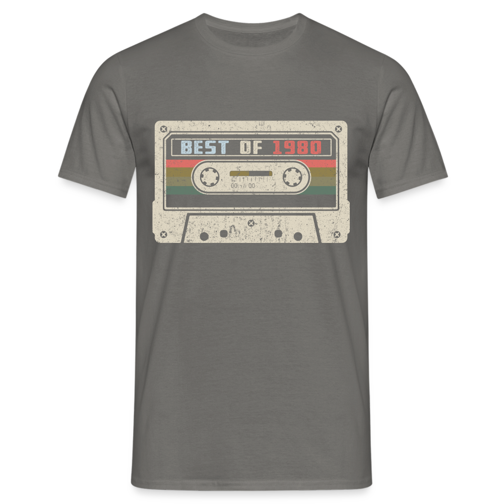 1980 Geburtstags Shirt Vintage Kassette Best of 1980 Geschenk T-Shirt - Graphit