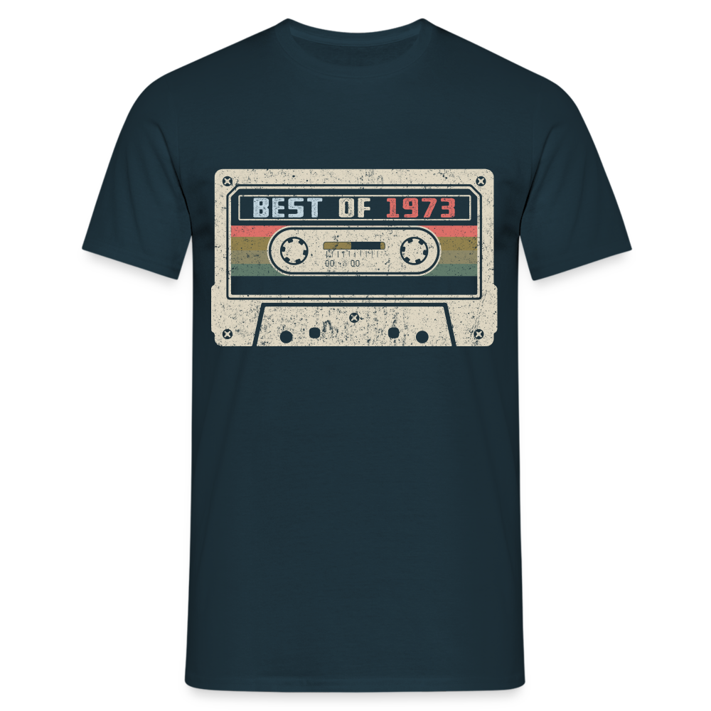 1973 Geburtstags Shirt Vintage Kassette Best of 1973 Geschenk T-Shirt - Navy