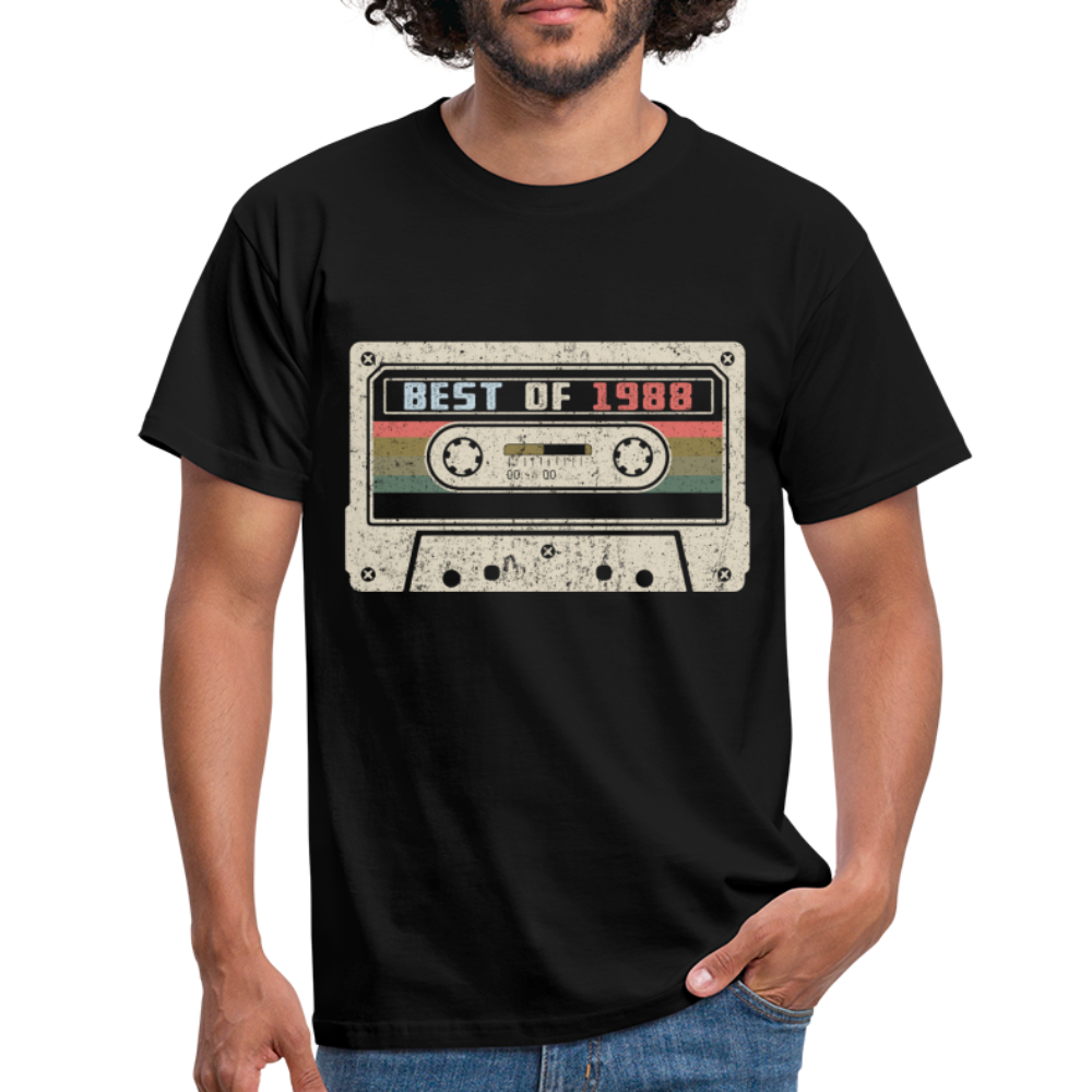 1988 Geburtstags Shirt Vintage Kassette Best of 1988 Geschenk T-Shirt - Schwarz