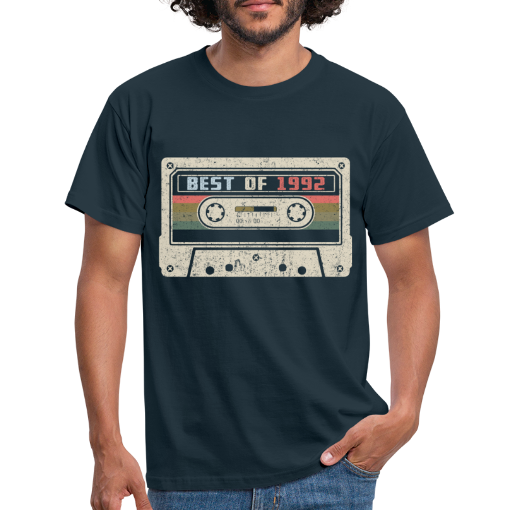 1992 Geburtstags Shirt Vintage Kassette Best of 1992 Geschenk T-Shirt - Navy