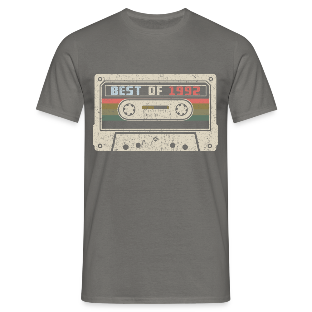 1992 Geburtstags Shirt Vintage Kassette Best of 1992 Geschenk T-Shirt - Graphit
