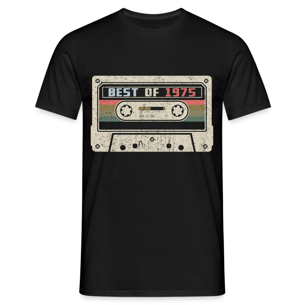 1975 Geburtstags Shirt Vintage Kassette Best of 1975 Geschenk T-Shirt - Schwarz