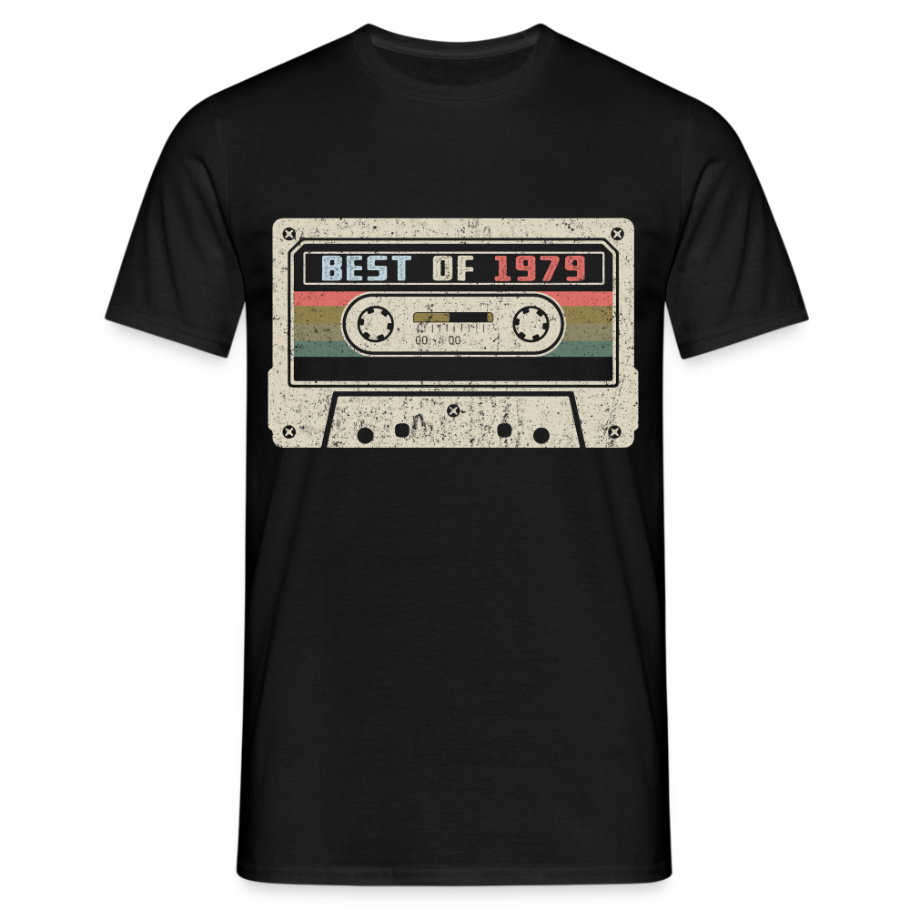 1979 Geburtstags Shirt Vintage Kassette Best of 1979 Geschenk T-Shirt - Schwarz