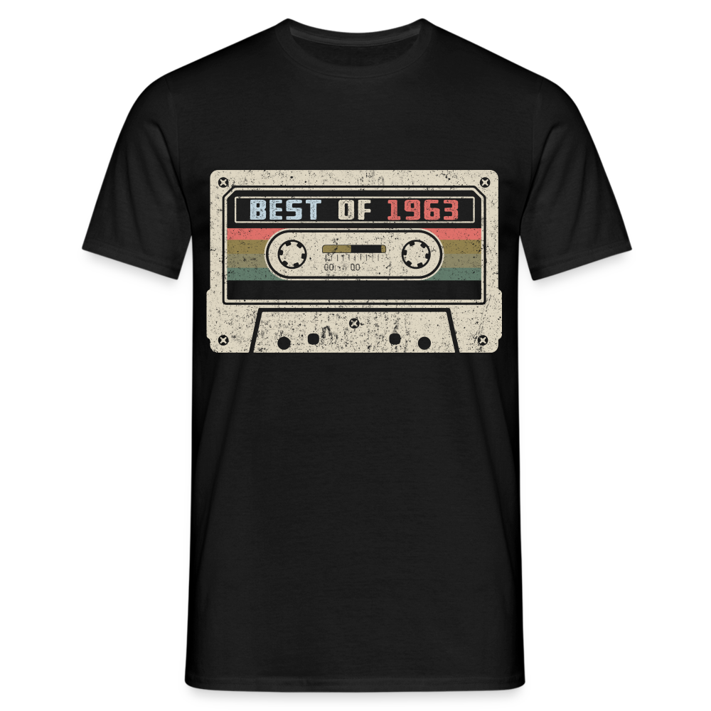 1963 Geburtstags Shirt Vintage Kassette Best of 1963 Geschenk T-Shirt - Schwarz