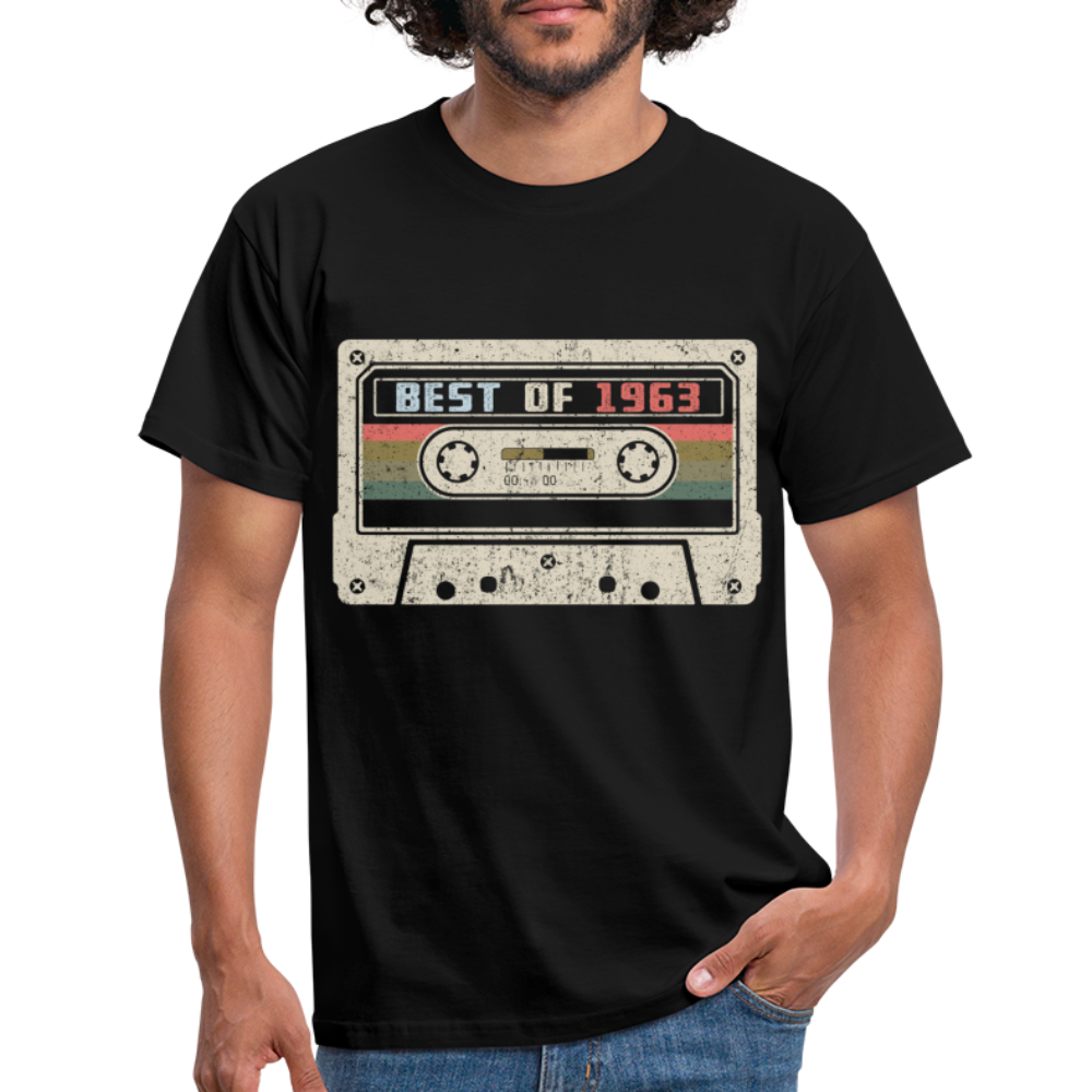 1963 Geburtstags Shirt Vintage Kassette Best of 1963 Geschenk T-Shirt - Schwarz