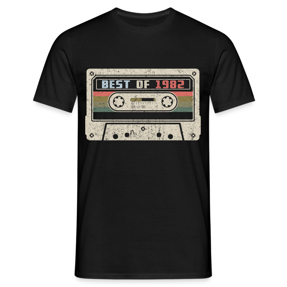 1982 Geburtstags Shirt Vintage Kassette Best of 1982 Geschenk T-Shirt - Schwarz