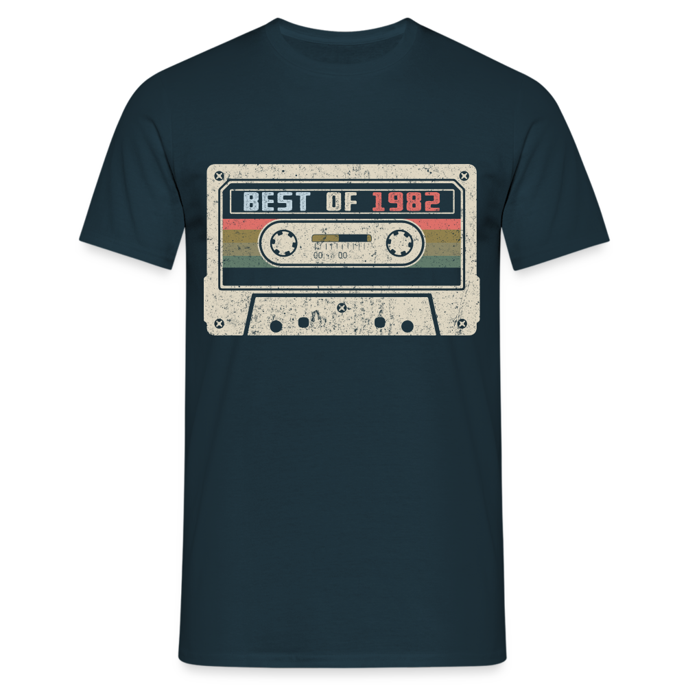 1982 Geburtstags Shirt Vintage Kassette Best of 1982 Geschenk T-Shirt - Navy