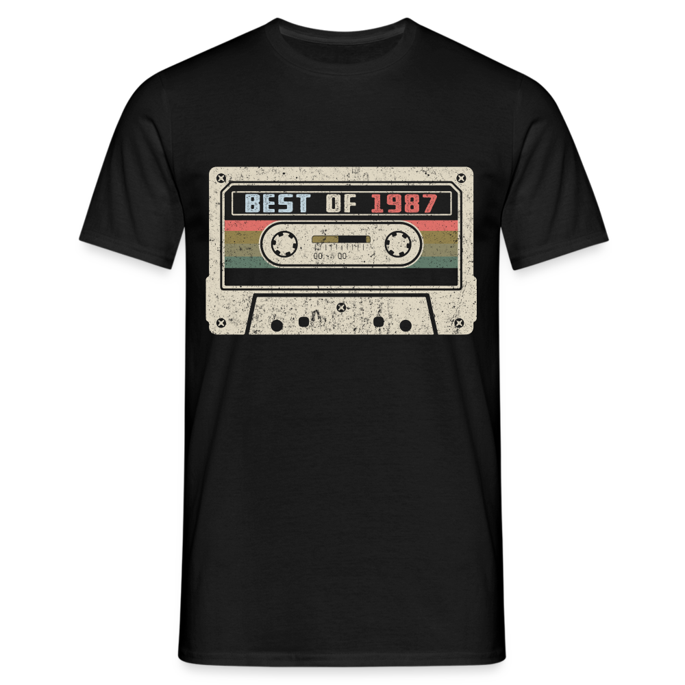 1987 Geburtstags Shirt Vintage Kassette Best of 1987 Geschenk T-Shirt - Schwarz