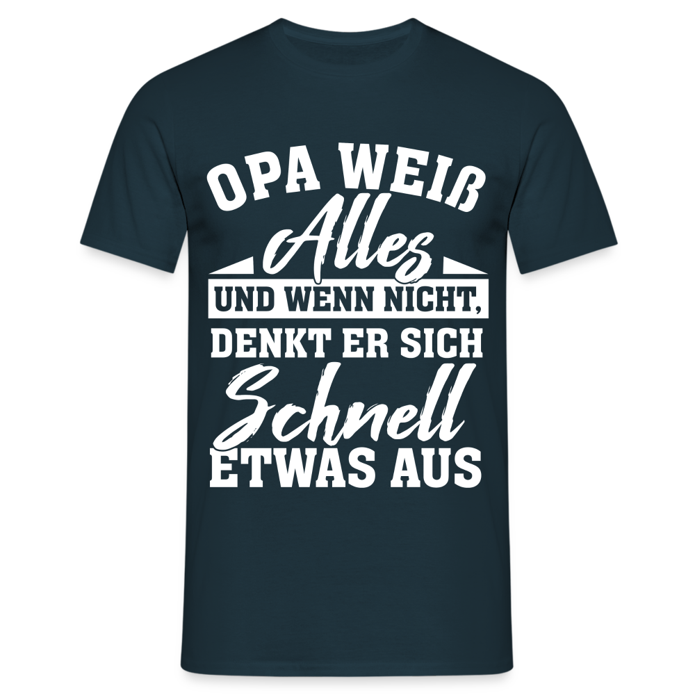 Opa weiß alles Shirt Super Opa Geschenk T-Shirt - Navy