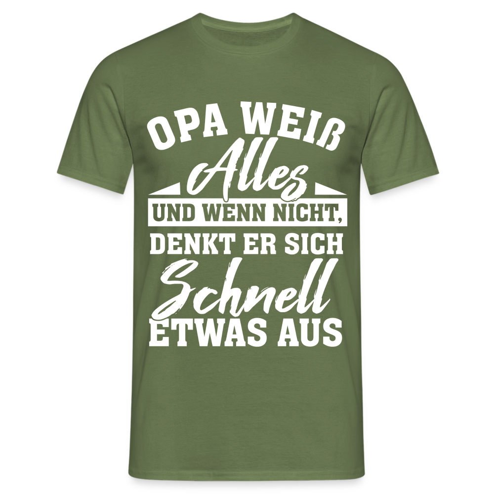 Opa weiß alles Shirt Super Opa Geschenk T-Shirt - Militärgrün