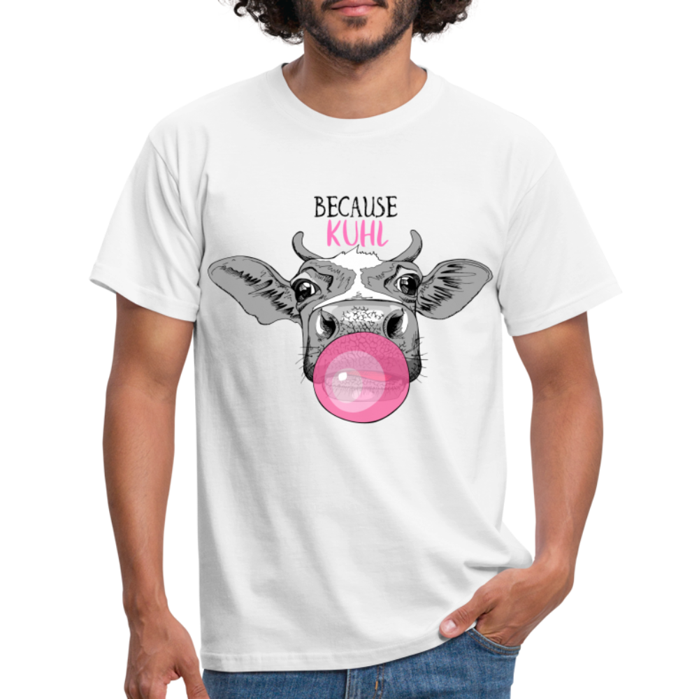 Kuh Bauer Shirt Because Kuhl Lustiges Bauern T-Shirt - weiß