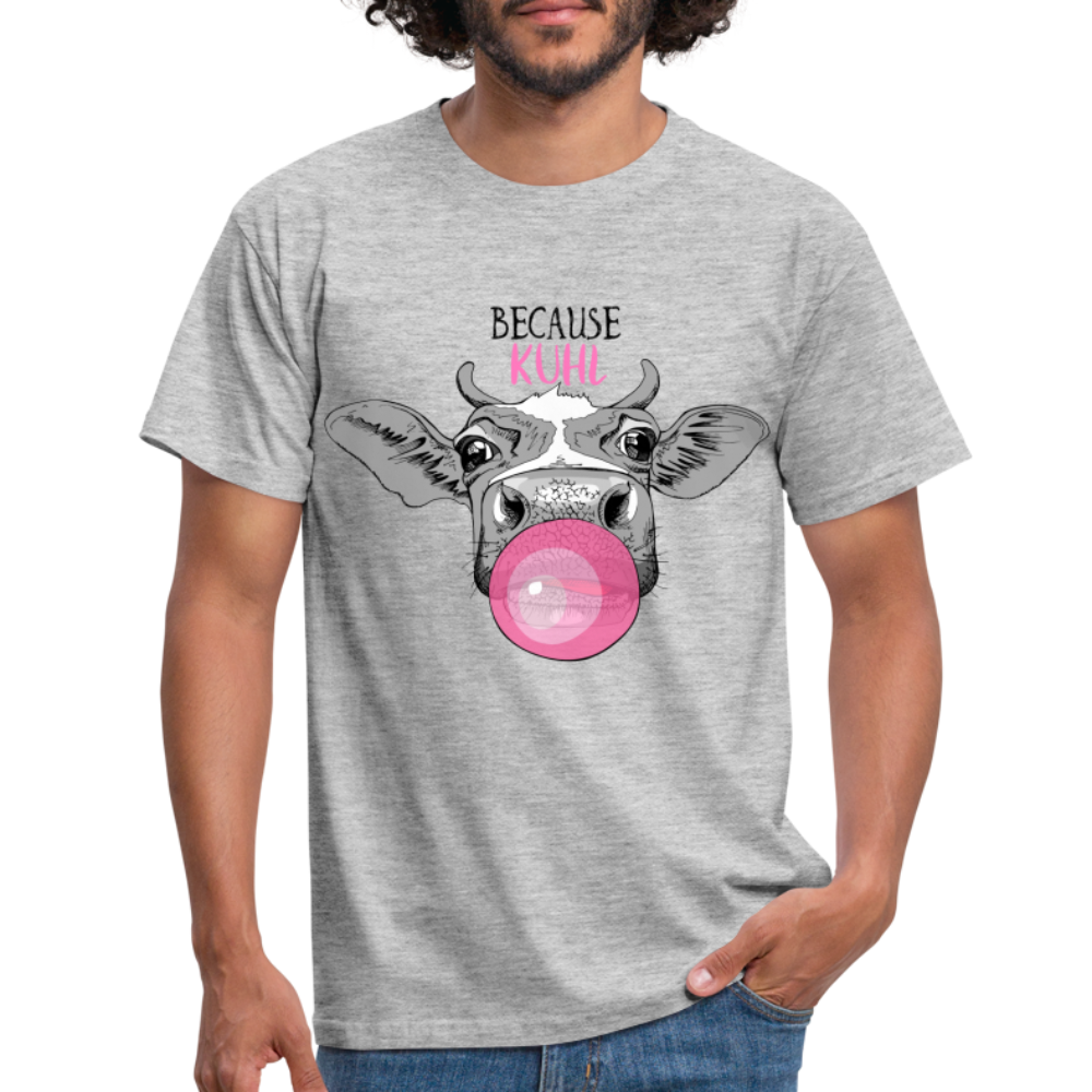 Kuh Bauer Shirt Because Kuhl Lustiges Bauern T-Shirt - Grau meliert