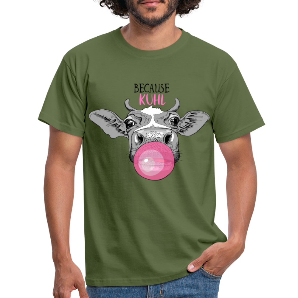 Kuh Bauer Shirt Because Kuhl Lustiges Bauern T-Shirt - Militärgrün