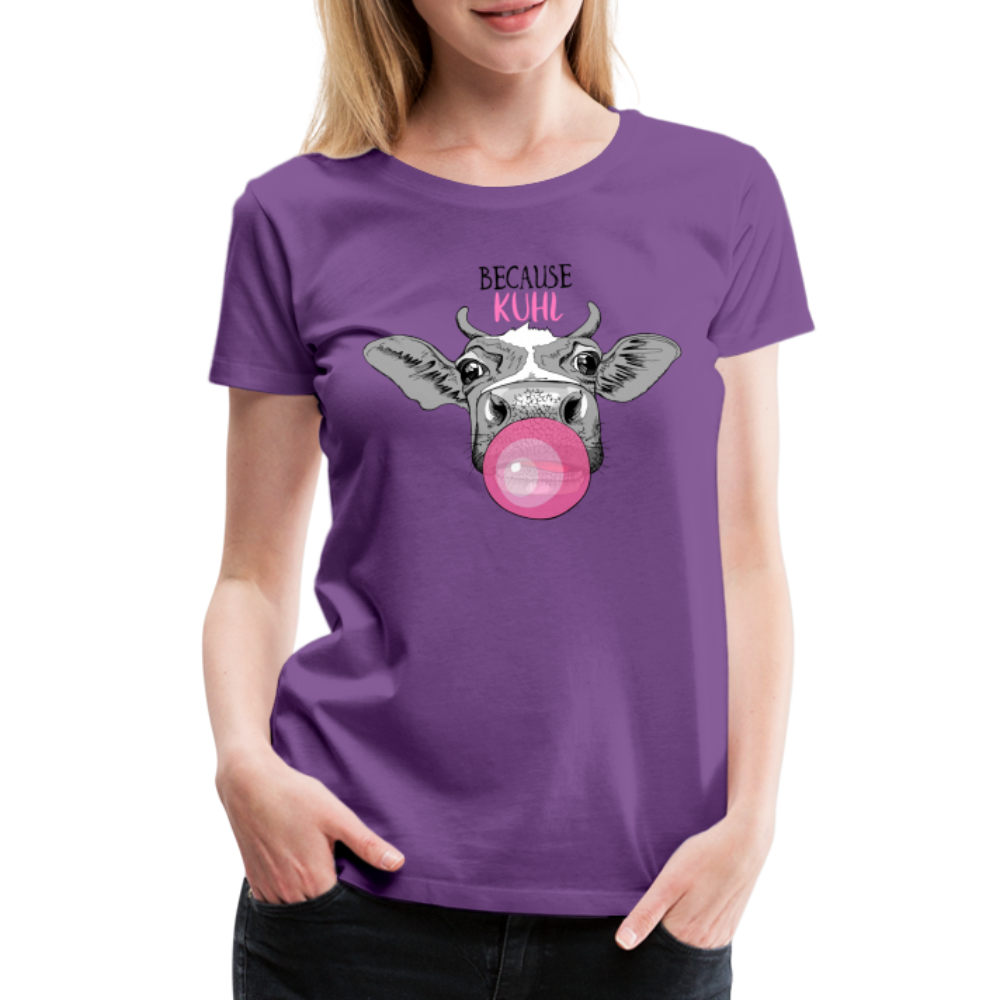 Kuh Shirt Because Kuhl Lustiges Bauern Frauen Premium T-Shirt - Lila