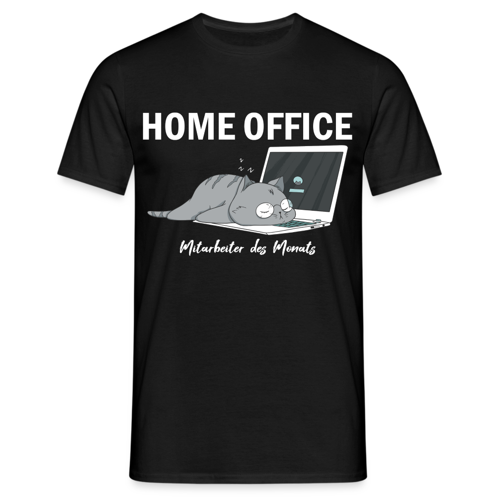 Home Office Shirt Faule Katze Mitarbeiter des Monats Lustiges T-Shirt - Schwarz