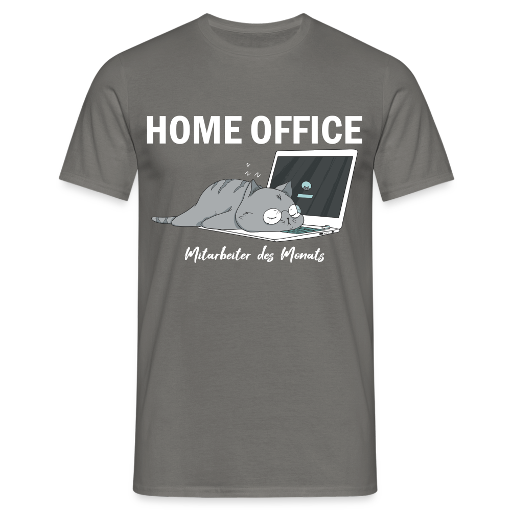 Home Office Shirt Faule Katze Mitarbeiter des Monats Lustiges T-Shirt - Graphit