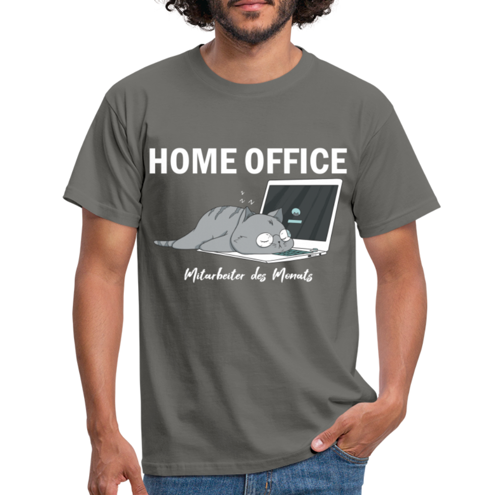 Home Office Shirt Faule Katze Mitarbeiter des Monats Lustiges T-Shirt - Graphit
