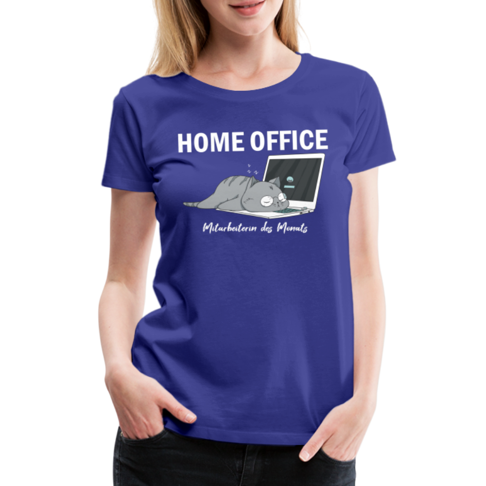 Home Office Shirt Faule Katze Mitarbeiterin des Monats Lustiges Frauen Premium T-Shirt - Königsblau