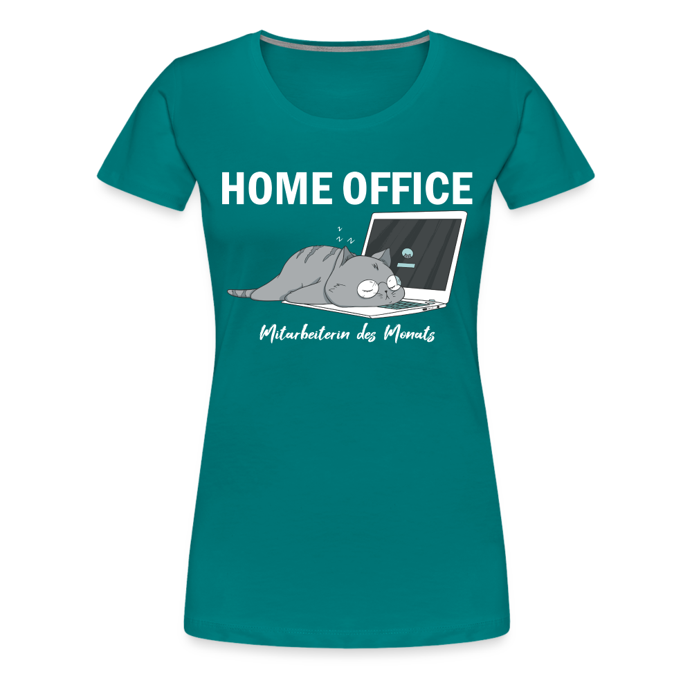 Home Office Shirt Faule Katze Mitarbeiterin des Monats Lustiges Frauen Premium T-Shirt - Divablau