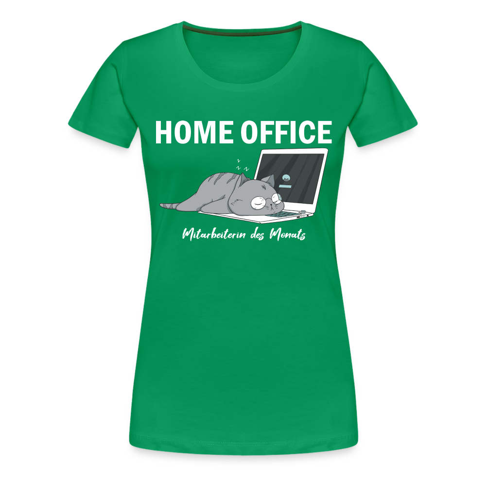 Home Office Shirt Faule Katze Mitarbeiterin des Monats Lustiges Frauen Premium T-Shirt - Kelly Green