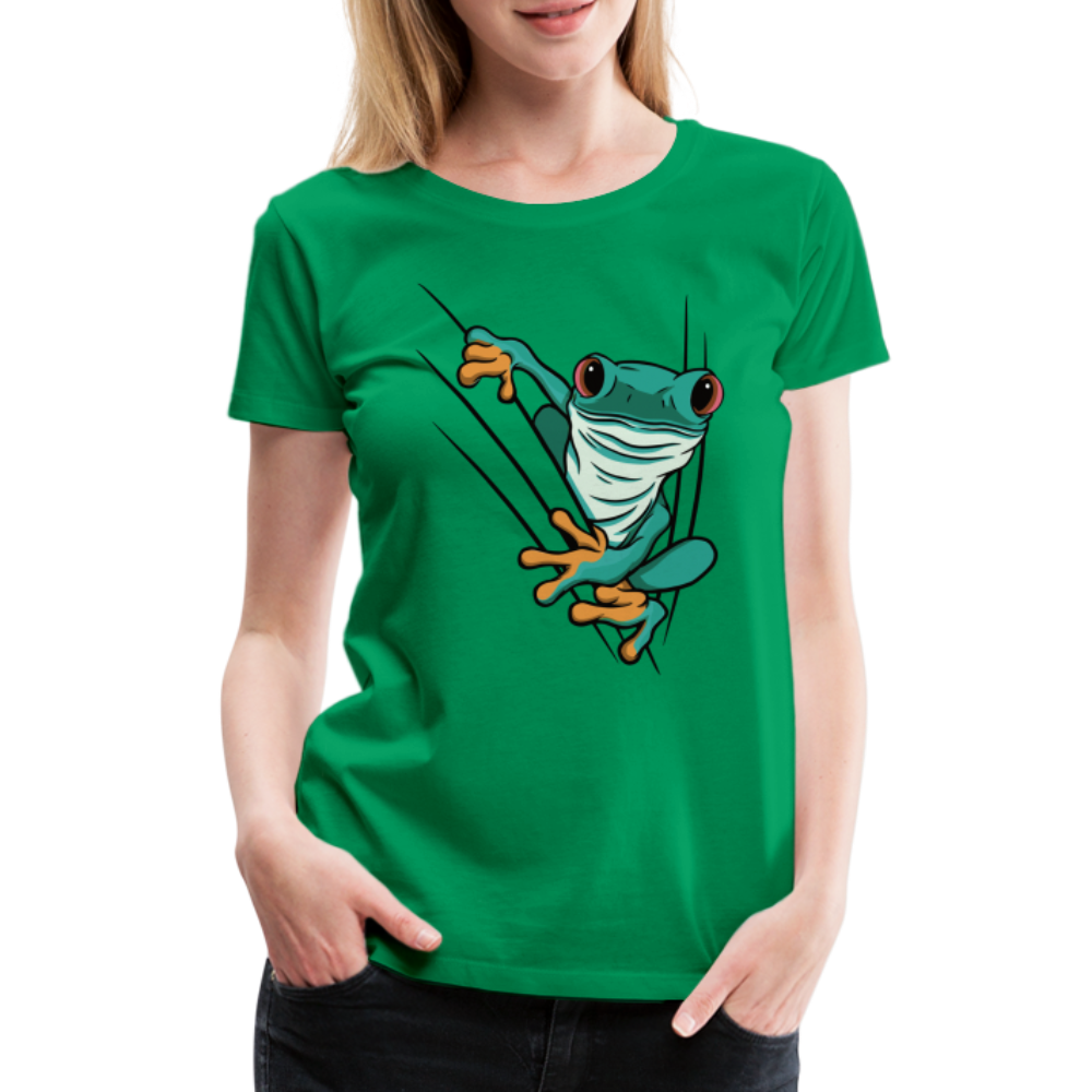 Lustiger Frosch Frauen Premium T-Shirt - Kelly Green