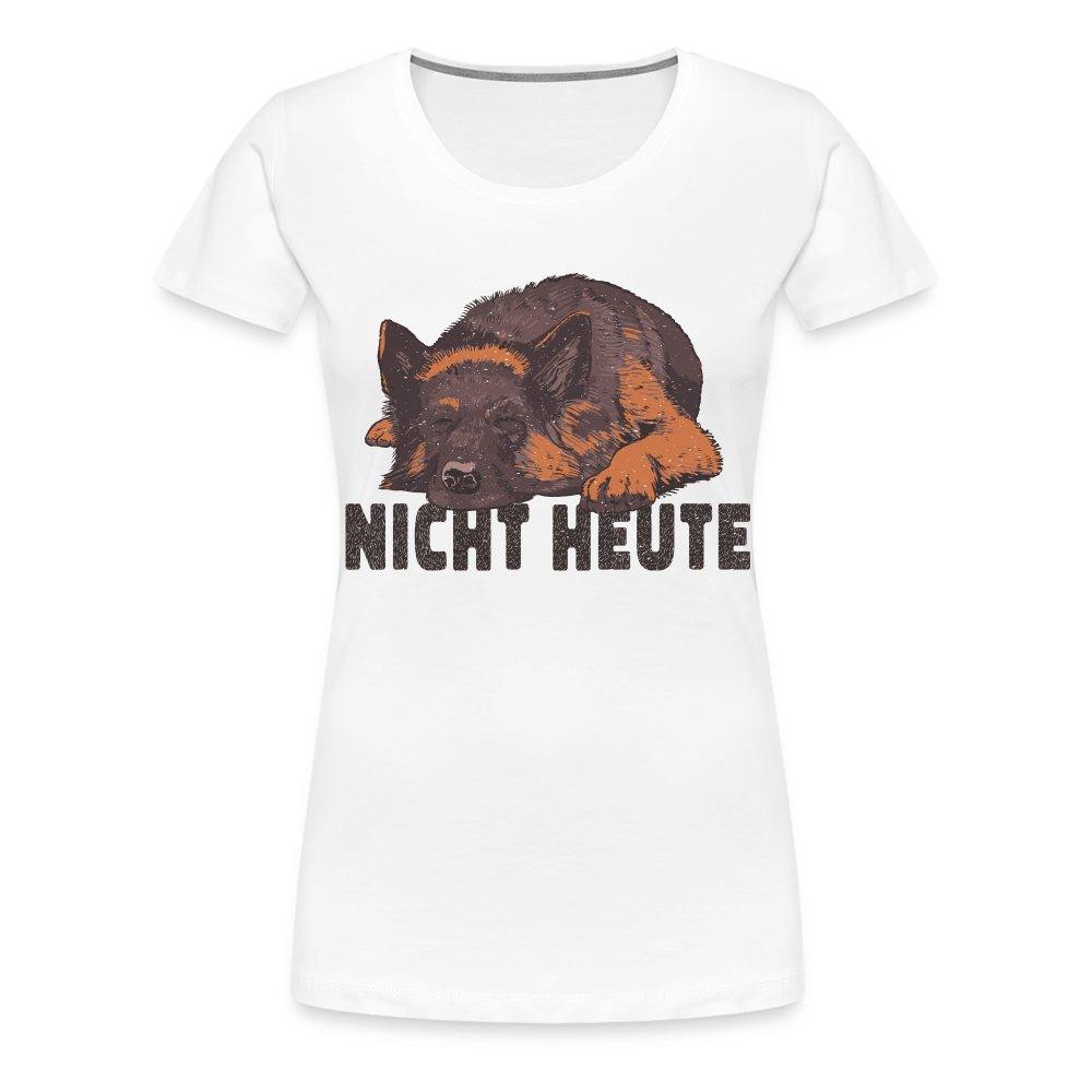 Schäferhund Shirt Fauler Hund Nicht Heute Lustiges Frauen Premium T-Shirt - weiß