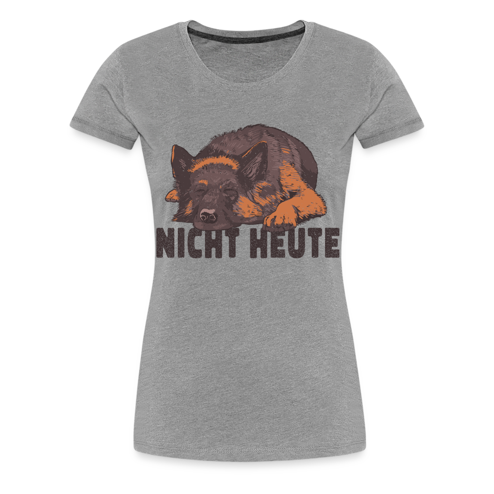 Schäferhund Shirt Fauler Hund Nicht Heute Lustiges Frauen Premium T-Shirt - Grau meliert